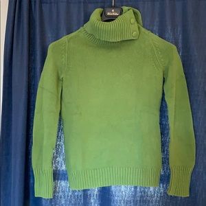 Green knit cowlneck sweater
